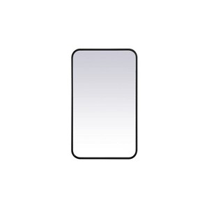 Elegant Lighting Soft corner metal rectangular mirror 18x30 inch in Black - 1 of 4