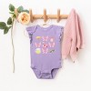 The Juniper Shop Coquette Beach Chart Flutter Sleeve Bodysuit - 18M - Lavender - 3 of 4