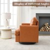 Hyleory Swivel Barrel Chair,31.9" W Modern Leather Accent Chairs Upholstered Comfy 360 Degree Swivel Club Sofa Chair for Nursery Living Room - 3 of 4