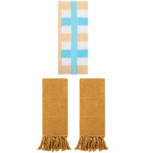 REGALWOVEN 3 Packs Cotton Absorbent Soft Decorative Bathroom Hand Towel Set - 1 of 4