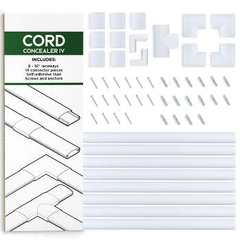 LZEOY Wire Covers for Cords Kit-392.5in Wire Hiders for TV on Wall, White  Cord