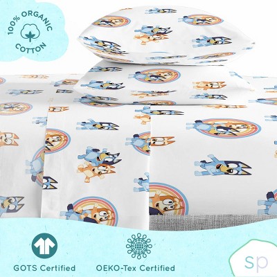 Bluey and Bingo Organic Cotton Full Bed Set with Duvet Cover