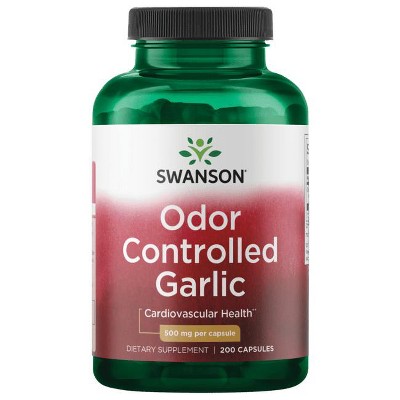 Swanson Odorless Garlic 500 mg 200 Capsules.