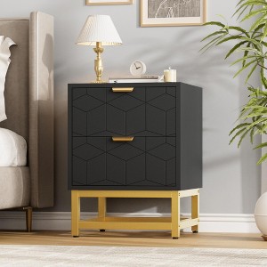 Coolmee 2 Drawer Dresser, Small Dresser Chest of Drawers, Modern Nightstand for Bedroom, End Table with Drawer for Living Room, Hallway, Entryway - 1 of 4