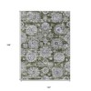 Olive Green And Gray Floral Washable Indoor Outdoor Area Rug - 3 of 4