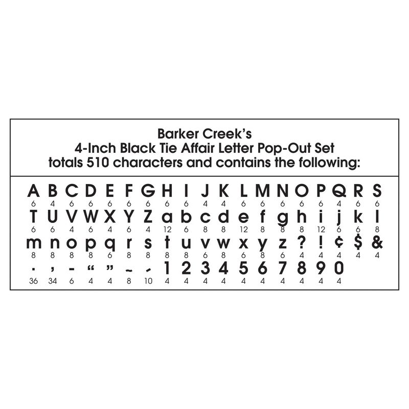 Barker Creek 4&#34; Letter Pop-Outs 2 pack - Black Affair, 5 of 6