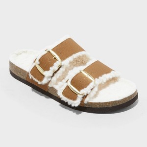 Women's Imelda Two band Lined Sandals - Universal Thread™ Cognac - 1 of 4