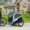 Skyzone 2-in-1 Pastel Blue Dog Bike Trailer & Stroller for Large Dogs up to 66 lbs with Hitch, - 2 of 4
