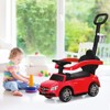 Safstar 3 in 1 Ride on Push Car Mercedes Benz Toddler Stroller Sliding Car Red - 3 of 4