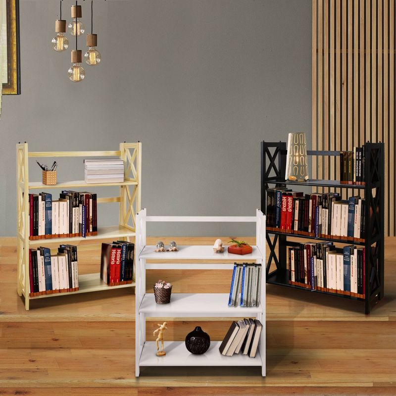 3 Shelf X Design Folding Bookcase - Flora Home, 6 of 7