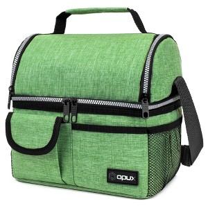 OPUX Insulated Dual Compartment Lunch Bag, Leakproof Soft Cooler Box Women Men Adult, Reusable Tote Pail Kids Boys Girls School - 1 of 4