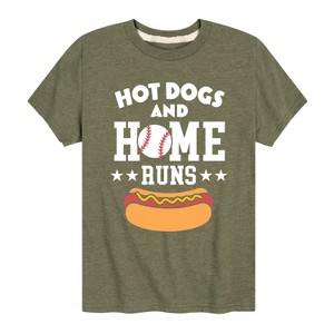 Boys' - Instant Message - Hot Dogs And Home Runs Short Sleeve Graphic T-Shirt - 1 of 4