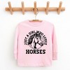 Girl Who Loves Horses Circle - Kids Youth Long Sleeve Graphic T-Shirt - 2 of 4