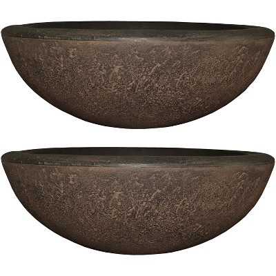 Sunnydaze Indoor/Outdoor Patio, Garden, or Porch Weather-Resistant Double-Walled Percival Flower Pot Planter - 21" - Sable Finish - 2pk