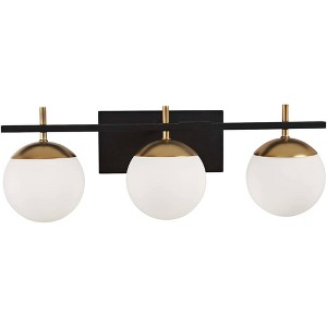 George Kovacs Alluria 24" Black and Gold 3-Light Modern Bath Light - 1 of 2