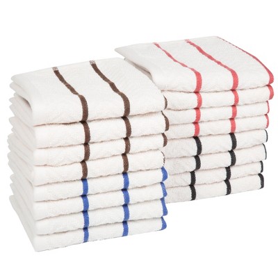 Hastings Home 16-Pack Dish Cloths - Absorbent Combed Cotton Kitchen Dishtowels with Color Accents