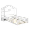 NicBex Twin Size Kids Montessori Bed with House Shape Headboard,Floor Bed with Guardrails Design,Toddler bed for Bedroom Playroom,Gray/White - 4 of 4