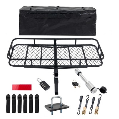 Trailer Hitch Cargo Carrier Rack, 60"x24"x6" Folding Cargo Carrier Hitch Mount, Vehicle Cargo Basket for SUV, RV, Truck, Van, 500 lbs Load Capacity