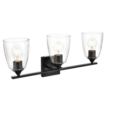 Elegant Lighting Harris 3 light Black and Clear Bath Sconce