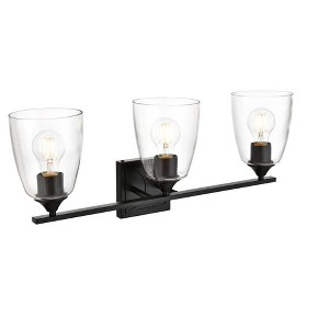 Elegant Lighting Harris 3 light Black and Clear Bath Sconce - 1 of 3