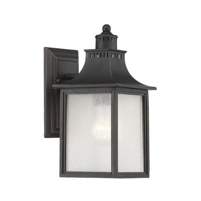 Monte Grande Bronze Outdoor Lantern with Seeded Glass