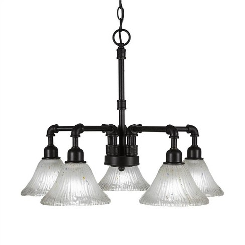 Toltec Lighting Vintage 5 - Light Chandelier in  Dark Granite with 7" Frosted Crystal Shade - image 1 of 1