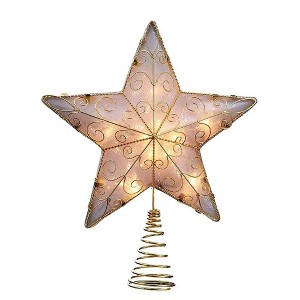 Kurt Adler UL 10-Light 8.5" Gold Reflector Star Treetop - 1 of 4