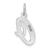 Black Bow Jewelry 14k White Gold, Madison Collection, Medium Script Initial Pendant A-W - 3 of 4