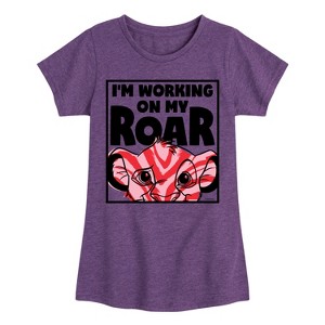 Girls' - Disney - I'm Working on my Roar Fitted Short Sleeve Graphic T-Shirt - 1 of 4