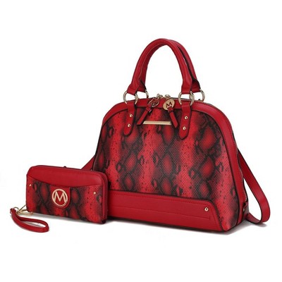 MKF Collection Frida Women’s Functional Vegan Leather Satchel Bag and Wallet by Mia K
