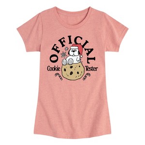 Girls' - Peanuts - Official Cookie Tester Olaf Fitted Short Sleeve Graphic T-Shirt - 1 of 4