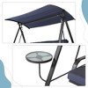 CAVINAS 3-Seat Patio Porch Swing,Hammock Swing Bench with Adjustable Canopy&Side Table,Outdoor Swing for Garden&Backyard,750LBS Capacity,Blue - 2 of 4