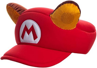 The Super Mario Video Game Raccoon Red Cosplay Hat With Ears : Target