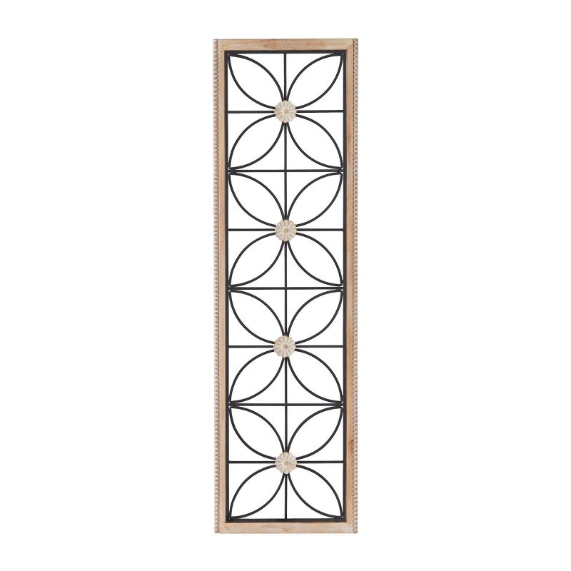 Metal Floral Wall Decor with Brown Frame Black - Olivia &#38; May, 3 of 6