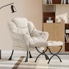 Lazy Chair Modern Soft Comfortable Reading Lounge Accent Sofa Chair with Armrest Side Pocket and Ergonomic Design for Living Room Bedroom - 3 of 4