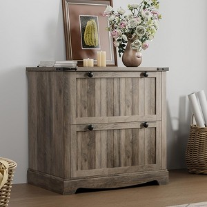COZONY Farmhouse File Cabinet with 2 Drawers, Rustic Storage Organizer for Documents and Office Supplies - 1 of 4