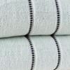 Luxury Cotton Towel Set- 2 Piece Bath Sheet Set Made From 100% Zero Twist Cotton- Quick Dry, Soft and Absorbent By Hastings Home (Seafoam / Black) - 3 of 4