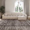 Machine Washable Rug Vintage Floral Rug Distressed Oriental Rug with Non Slip Backing, Low Pile Thin Soft Carpet - 2 of 4