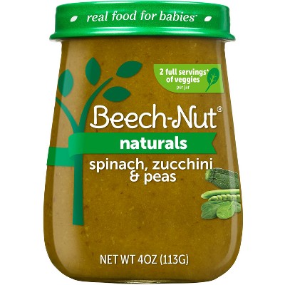 Beech-Nut Naturals Spinach, Zucchini & Peas Baby Food Jar - 4oz