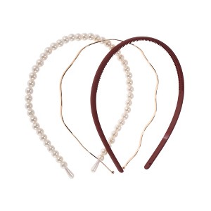 Unique Bargains Women's Solid Color Hairband 1 Set - 1 of 4