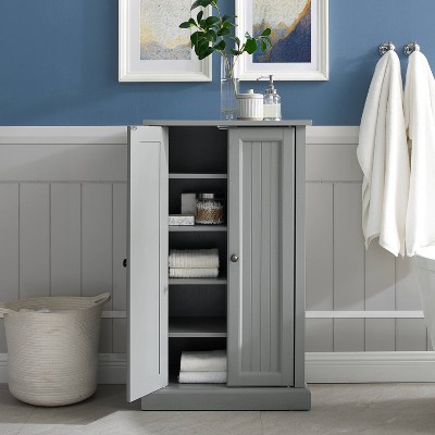 Seaside Freestanding Accent Cabinet with Adjustable Shelving in Distressed Gray