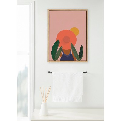 Tropical Abstract Girl with Sun Hat Canvas Print