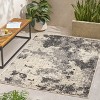 GDFStudio Derudder 5'3" x 7' Indoor/Outdoor Splatter Area Rug, Black/Ivory - 3 of 4