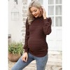KOJOOIN Women's Knit Ribbed Maternity Ruched Tunic Pullover Sweater - 3 of 4