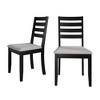 ChaletPosh Wooden Dining Chair With Warm Grey Cover (Set of 2) - 4 of 4