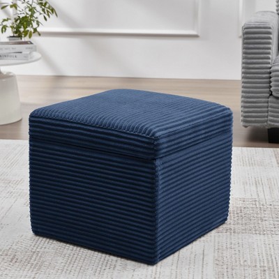 hyleory Corduroy Square Storage Ottoman with Lift Off Top