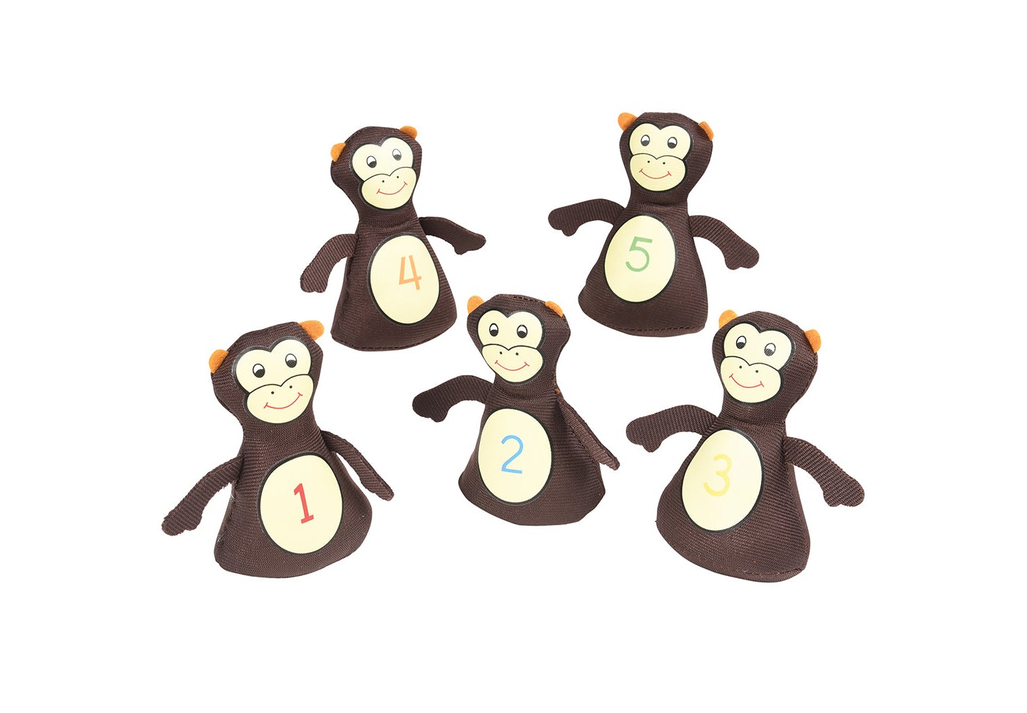 Детские куклы Cre8tive Minds Five Little Monkeys Storytelling Props – 8-Piece Fabric Counting & Rhyme Set Ages 3+ — фото 2