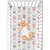 Sweet Jojo Designs Girl Baby Fitted Crib Sheet Mod Arrow Pink Green and Grey - 4 of 4
