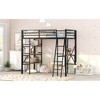 Twin Size Metal Loft Bed with Shelves and Desk for Bedroom - 4 of 4