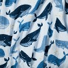 Muslin Swaddle Blanket Whales - White/Blue - Cloud Island™ - image 3 of 4